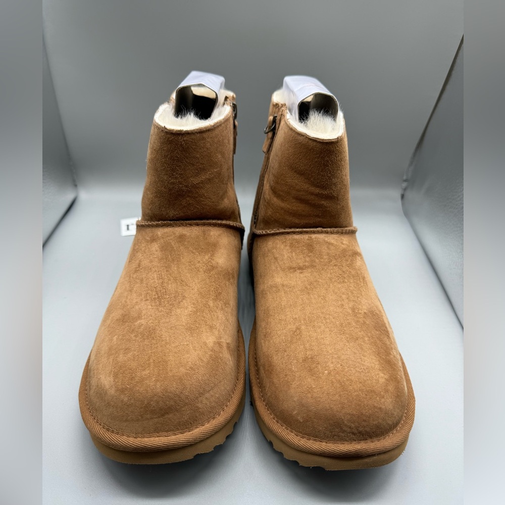 UGG Classic II Kids CHESTNUT Mini Double Zip Suede Winter Boots /Size 6 /NIB - Picture 4 of 9